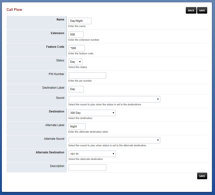 Example Call Flow